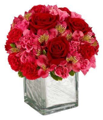 Modern Red Rose Reflection Bouquet